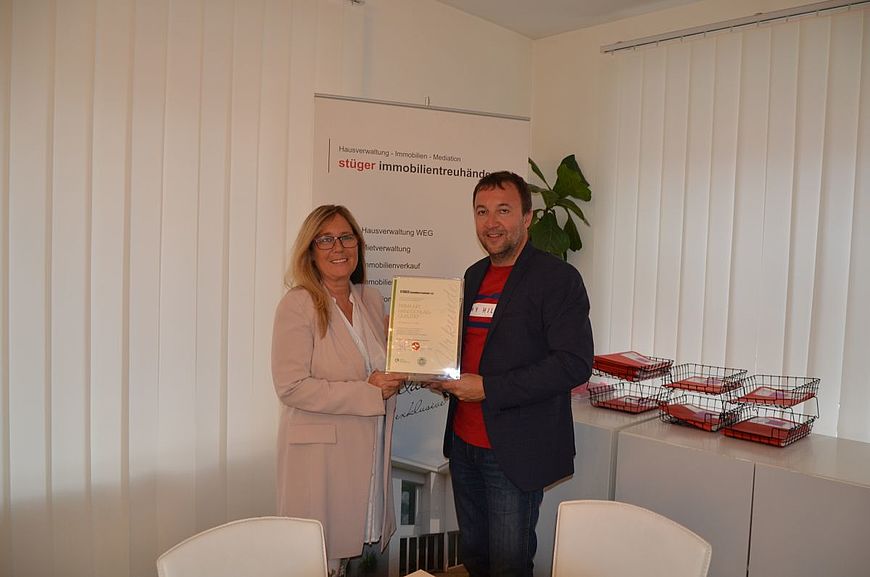STÜGER Immobilientreuhänder e.U. aus Bad Ischl in Oberösterreich wird ausgezeichnet als Firma mit Handschlagqualität
